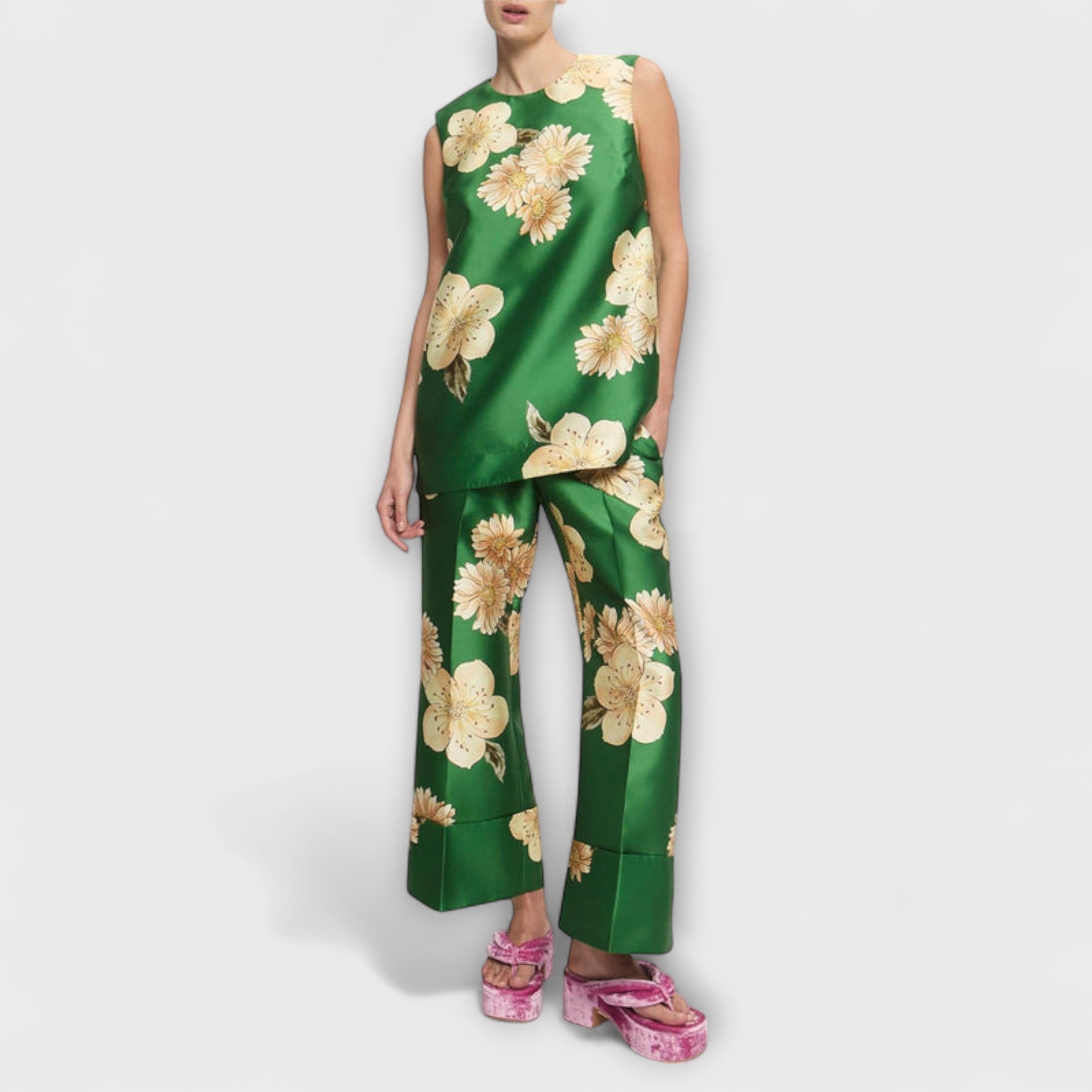 Clea - Sage Ärmelloser Jumpsuit