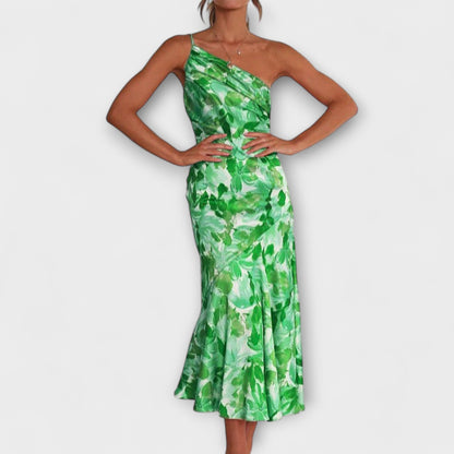 Tabea - Asymmetrisches Blumendesign Kleid