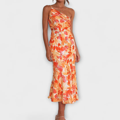 Tabea - Asymmetrisches Blumendesign Kleid