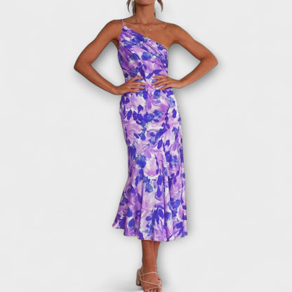 Tabea - Asymmetrisches Blumendesign Kleid