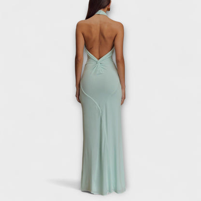 Lagoon - Slinky Halter Maxi Kleid