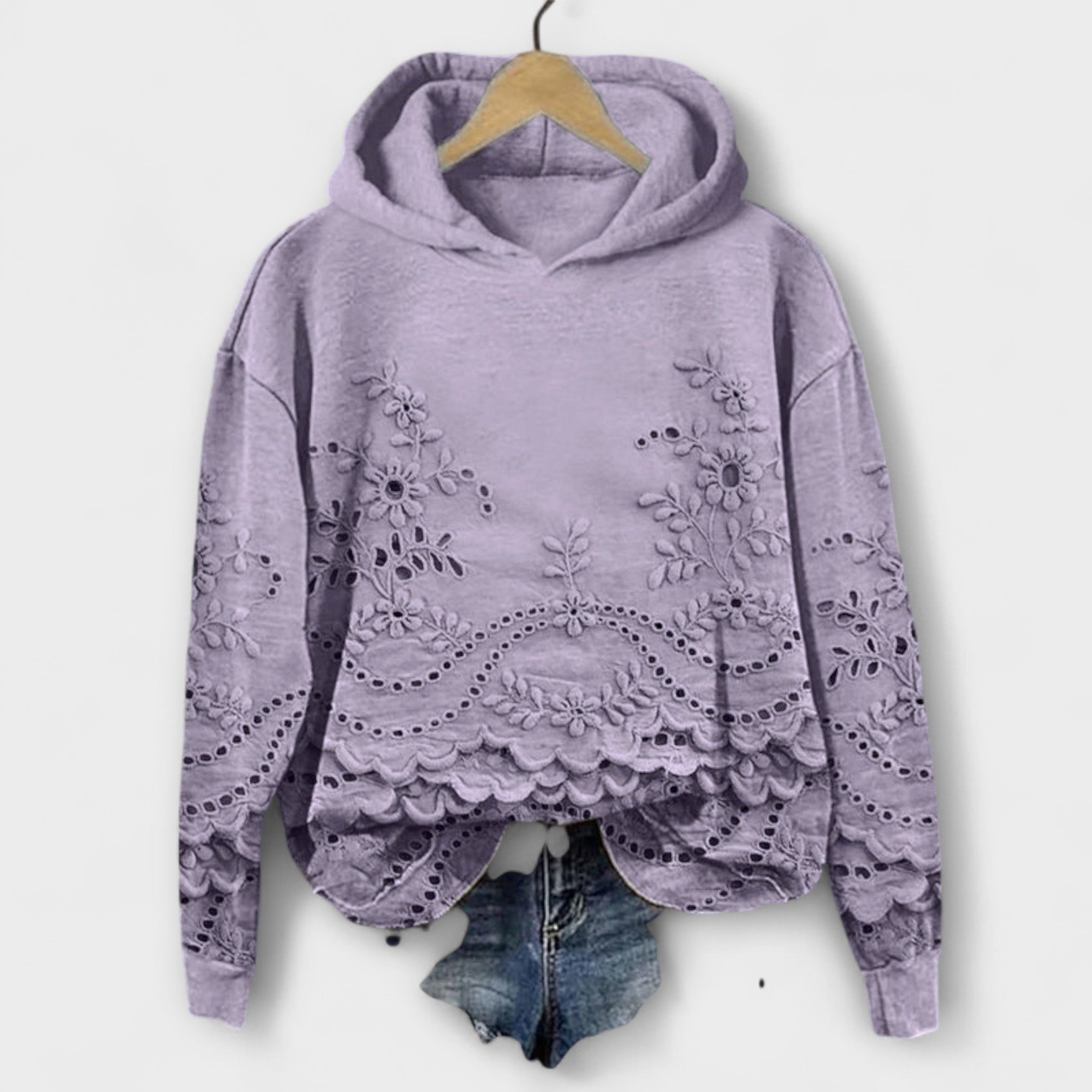 Grace – Vintage Hoodie mit floralem Druck