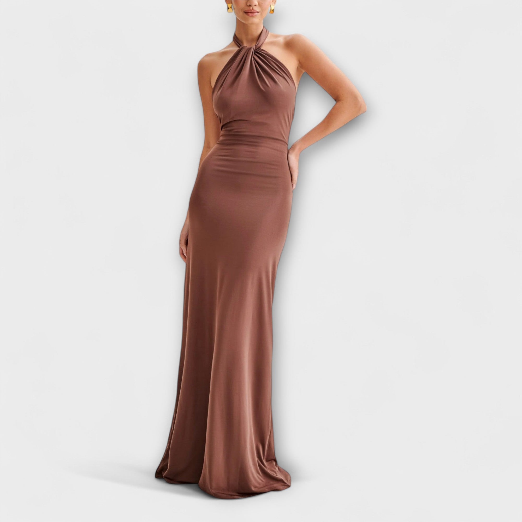 Lagoon - Slinky Halter Maxi Kleid