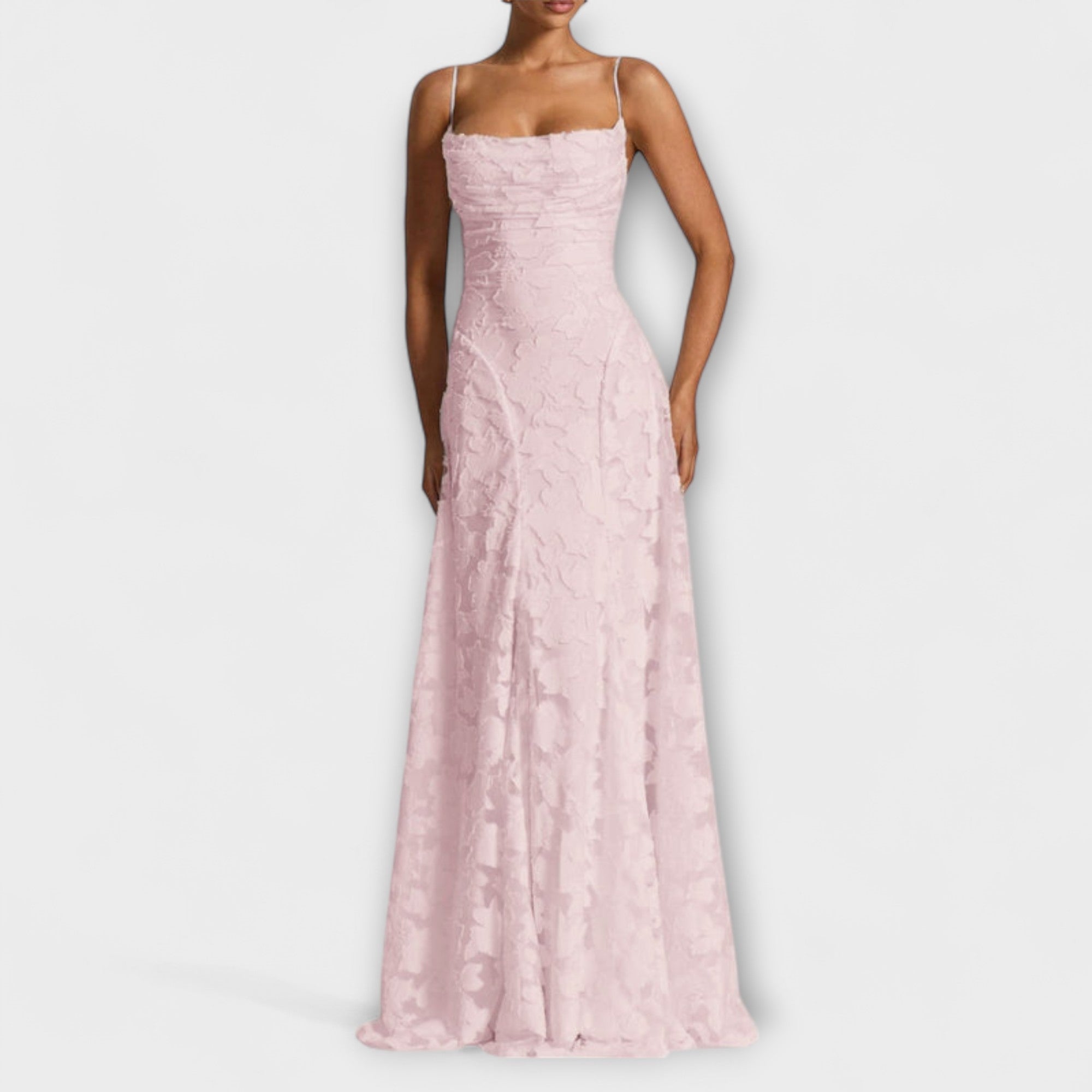 Emberly - Elegantes Jacquard-Maxikleid