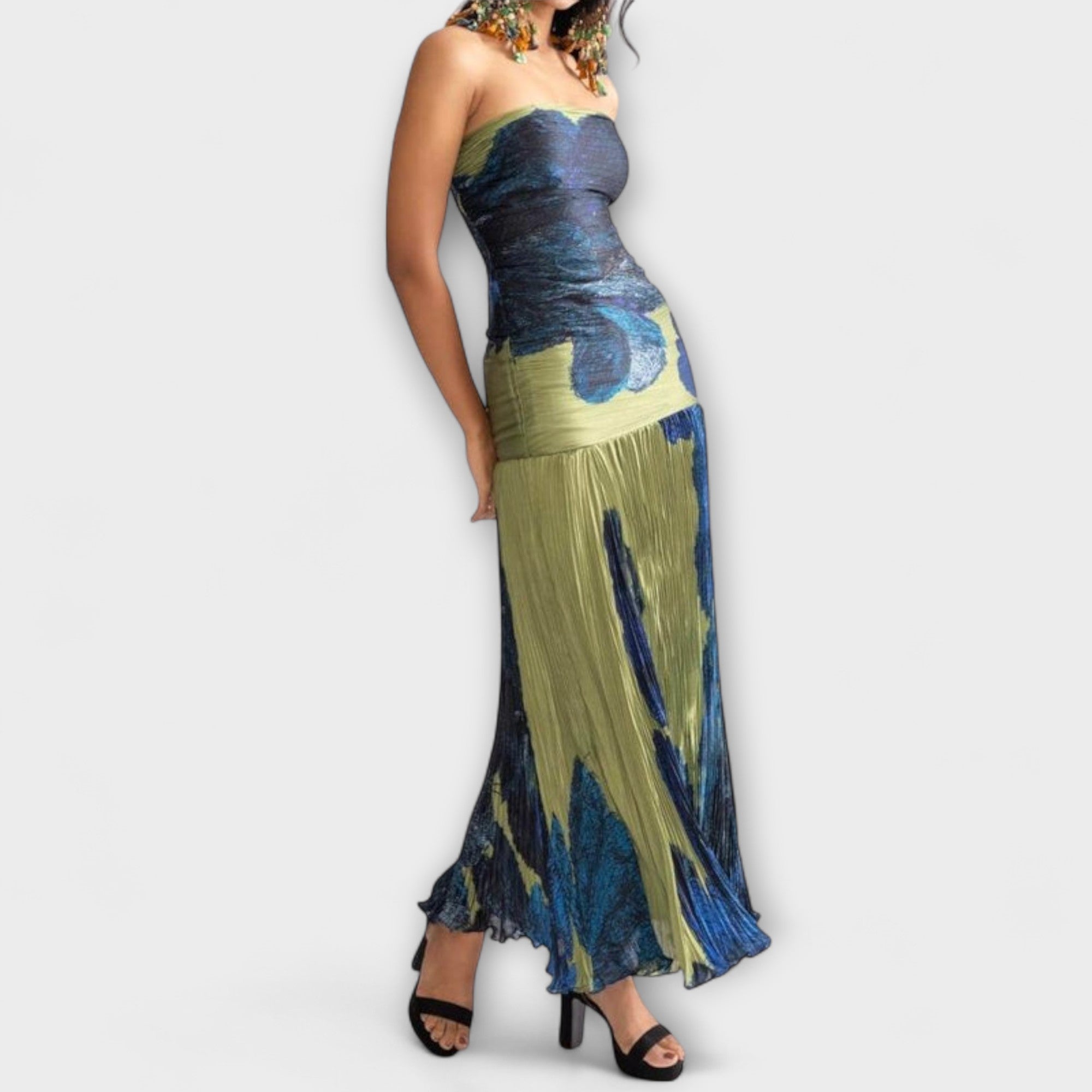 Noelle - Trägerloses Midi-Kleid