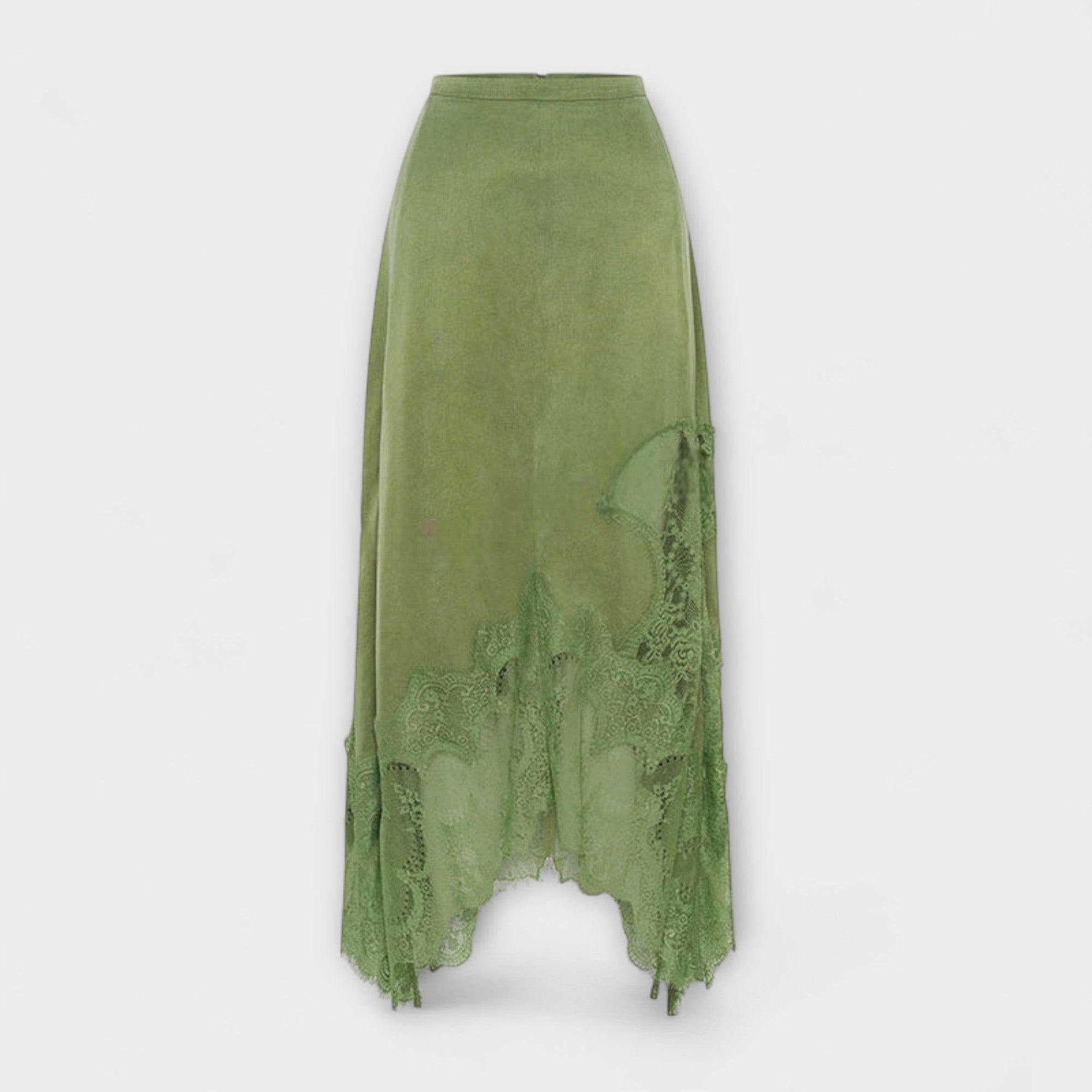 Kaia - Satinbluse mit Spitzenbesatz und Faltenkragen-Set