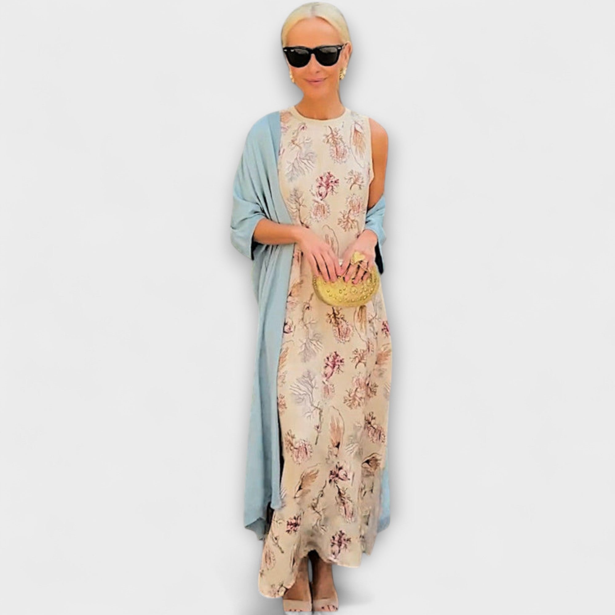 Elveria – Maxi-Kleid mit passendem Cardigan