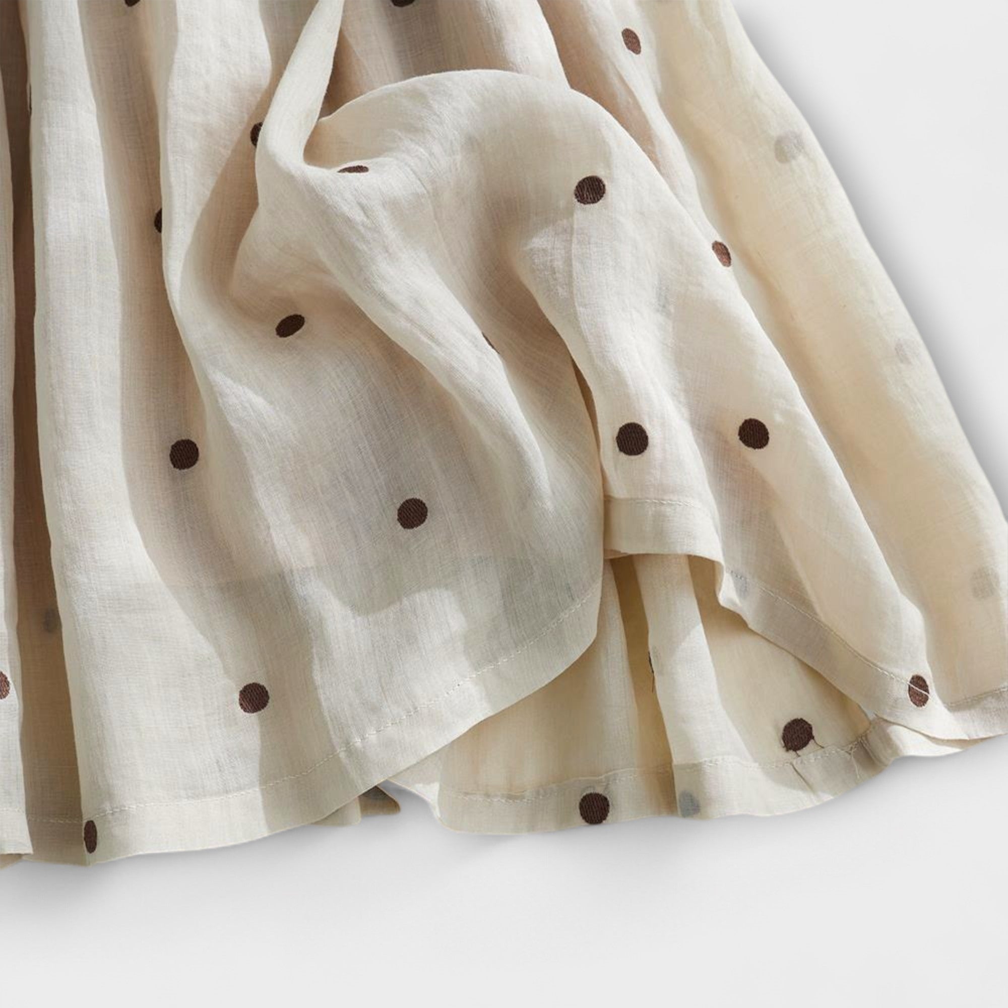 Verspielter Polka-Dot-Rock aus Baumwolle-Leinen