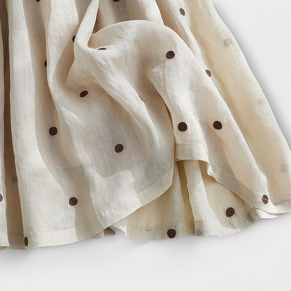 Verspielter Polka-Dot-Rock aus Baumwolle-Leinen