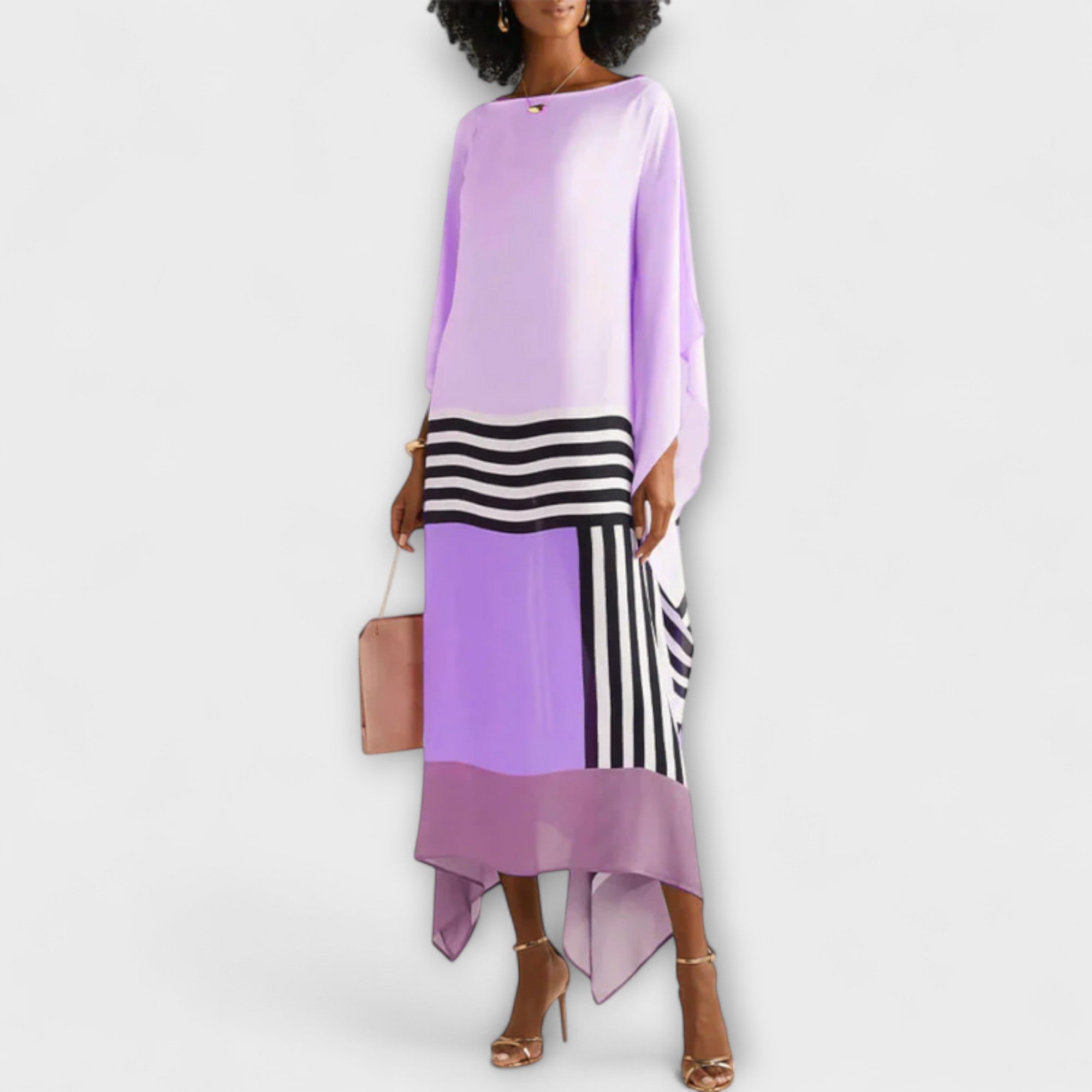 Elenora - Lockerer Schnitt Geometrischer Kaftan