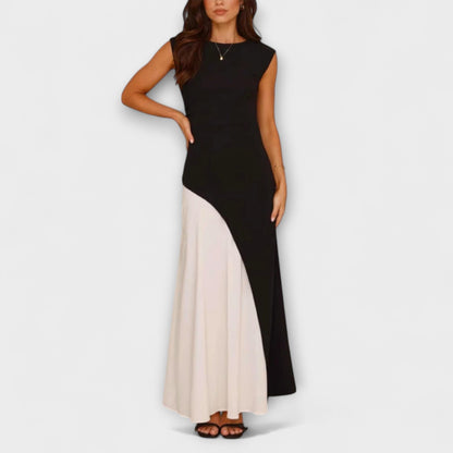 Isabel - Monochrome Farbblock Taillen Kleid