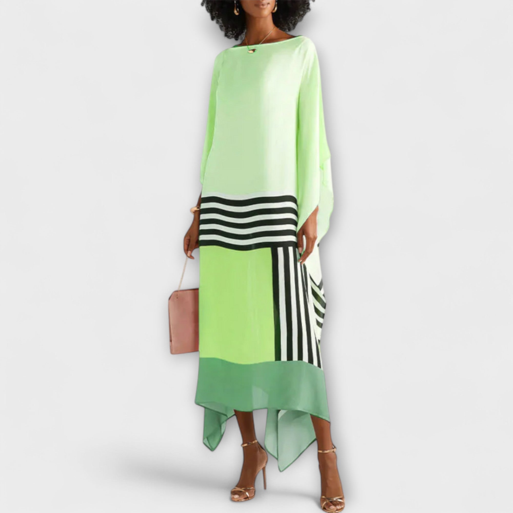 Elenora - Lockerer Schnitt Geometrischer Kaftan