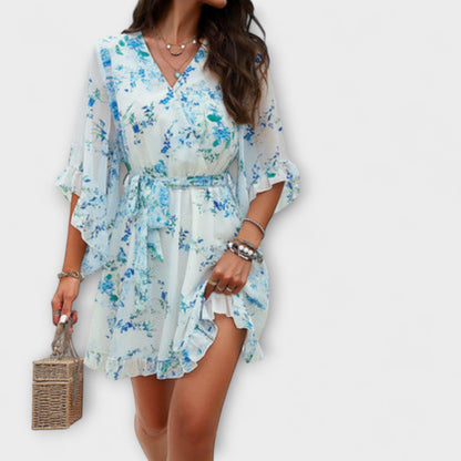 Lina - Damen Midi Kleid mit Blumenmuster