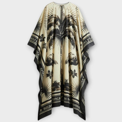 Melissa - Extra-großer Flamingo-Print Kaftan Maxikleid