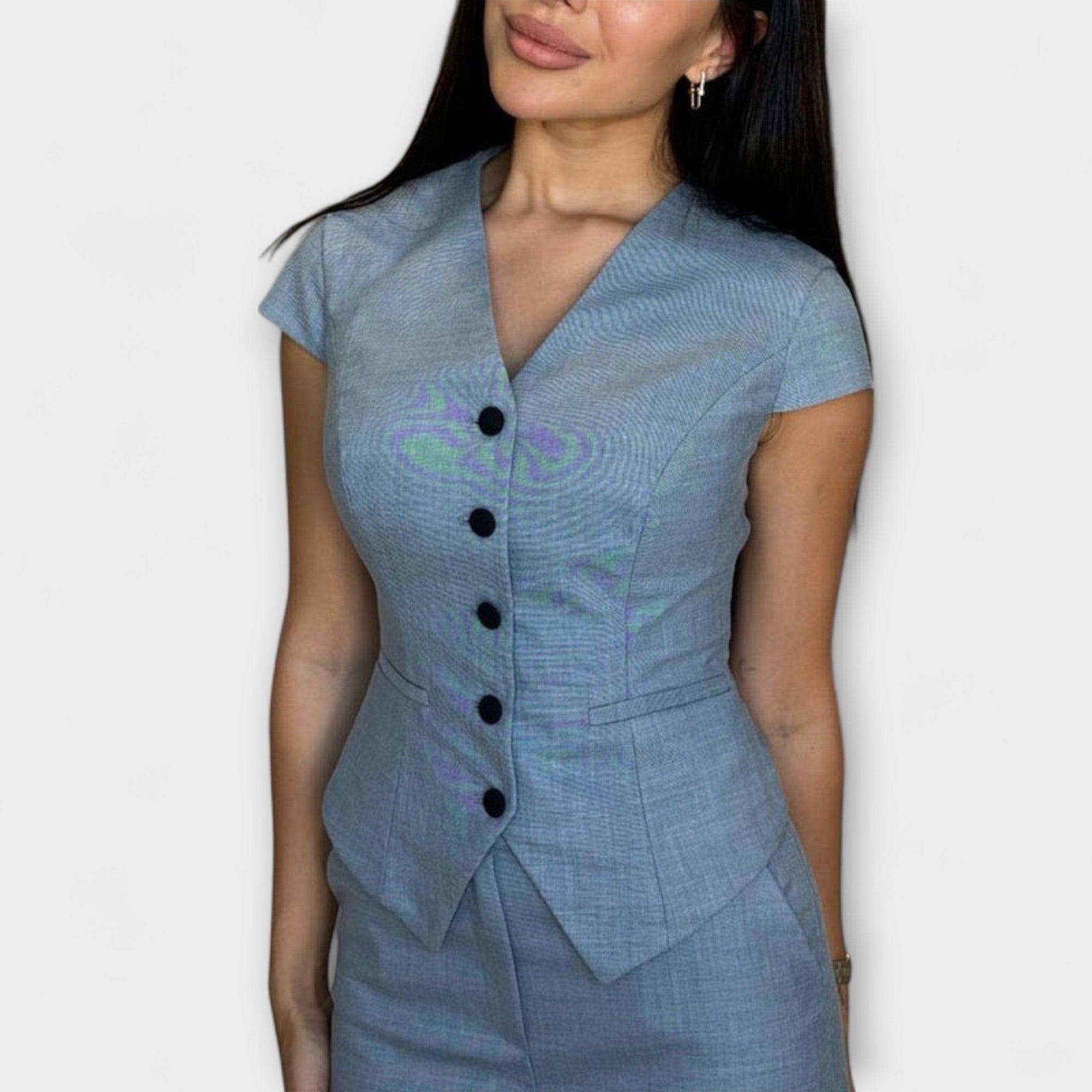 Ivy - Stilvolles V-Ausschnitt Top und Hosen Set