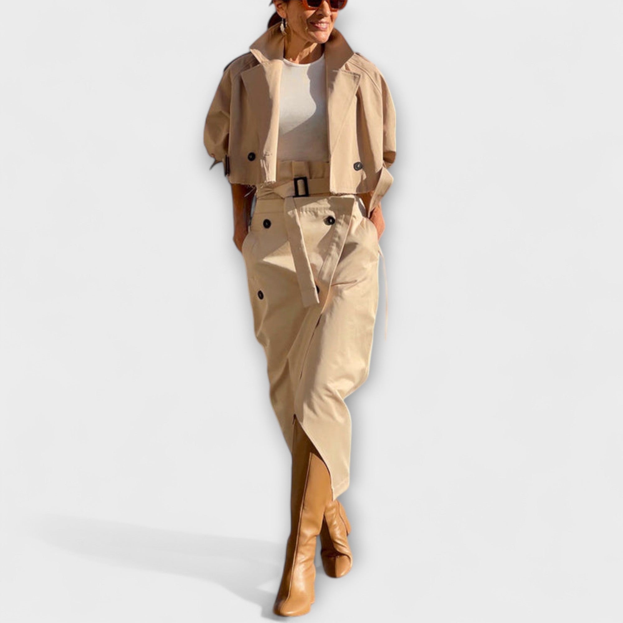 Lyra - Eleganter Midi-Rock mit Taschen