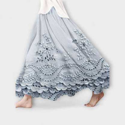 Luna – Boho Maxirock mit Stickerei