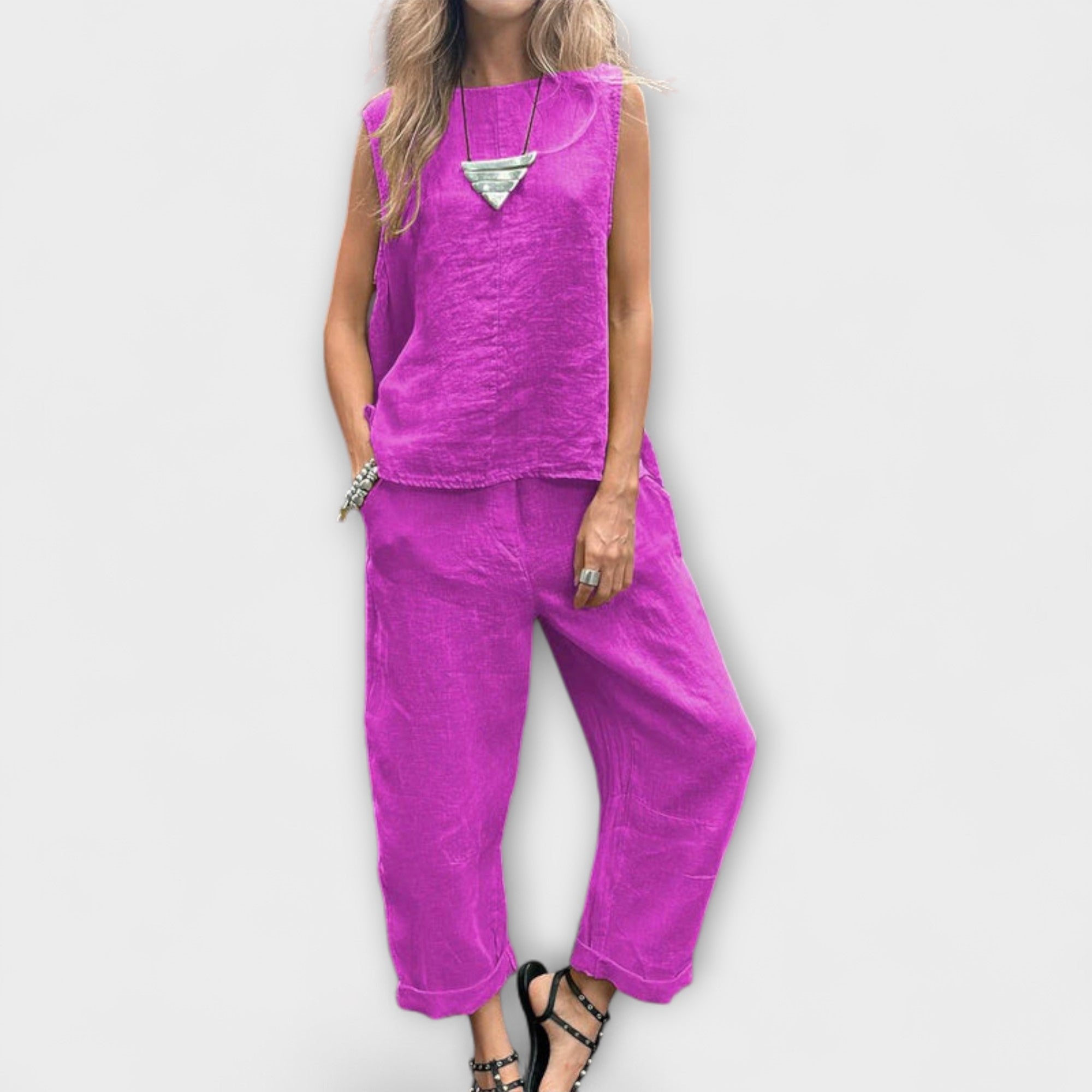 Jennifer - Entspanntes Baumwoll-Leinen-Outfit