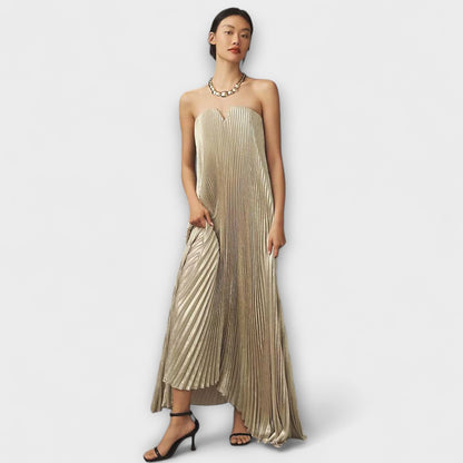 Michelle - Sweetheart Maxi Kleid in Orange Floral