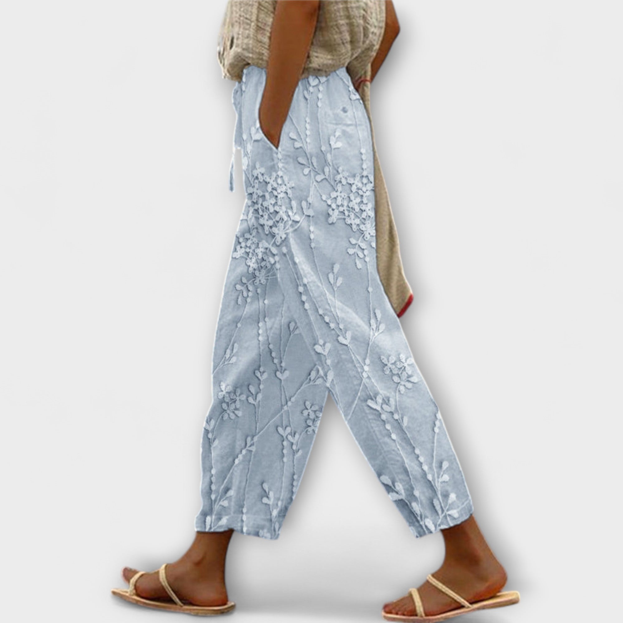 Zoey - Bedruckte Hose mit Traubenblattmuster