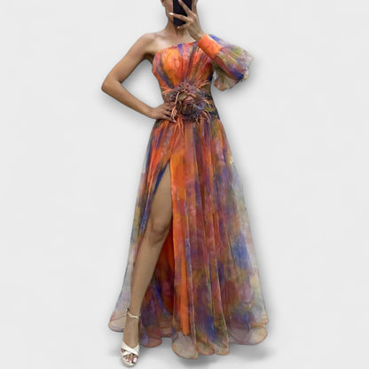 Minna – Asymmetrisches Amelie Maxikleid