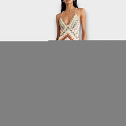 Remi - Missoni Buntes Hahnentritt-Muster Maxikleid