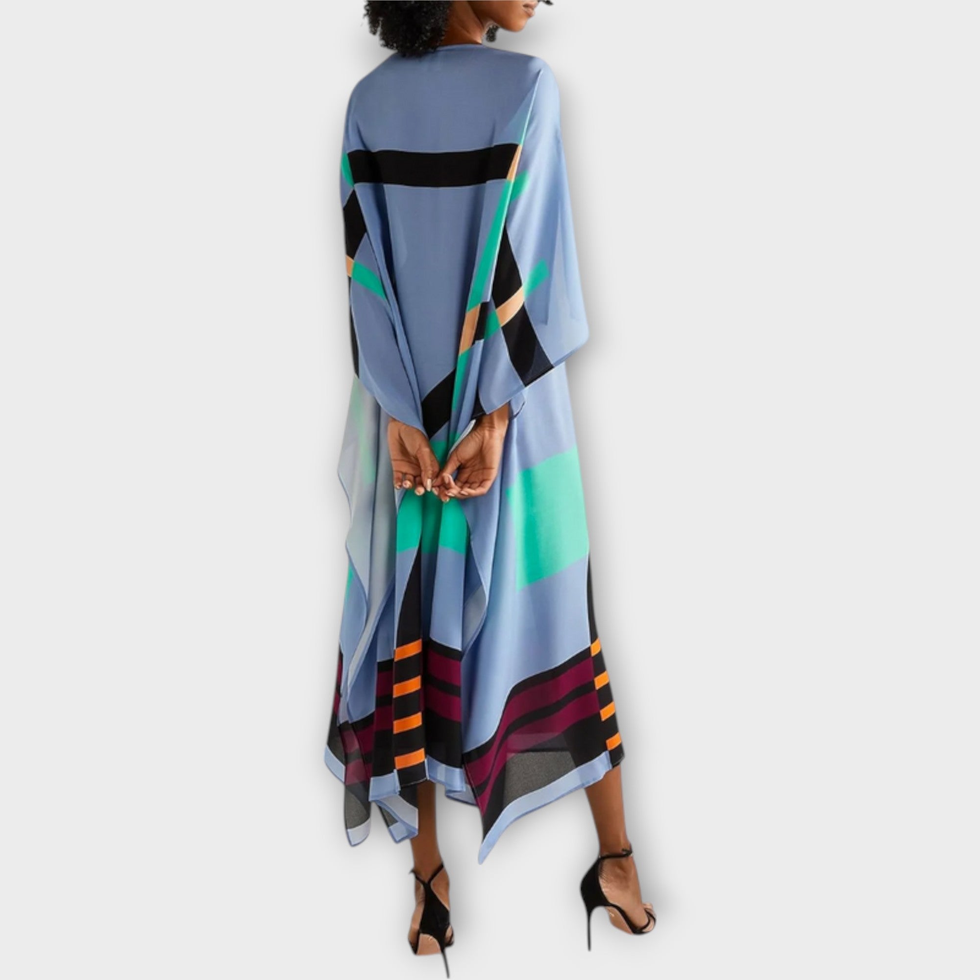 Elenora - Lockerer Schnitt Geometrischer Kaftan