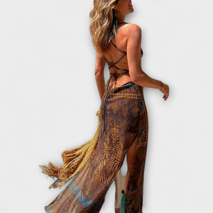 Gebühr - Einzigartiges Midi-Kleid mit Schalkragen