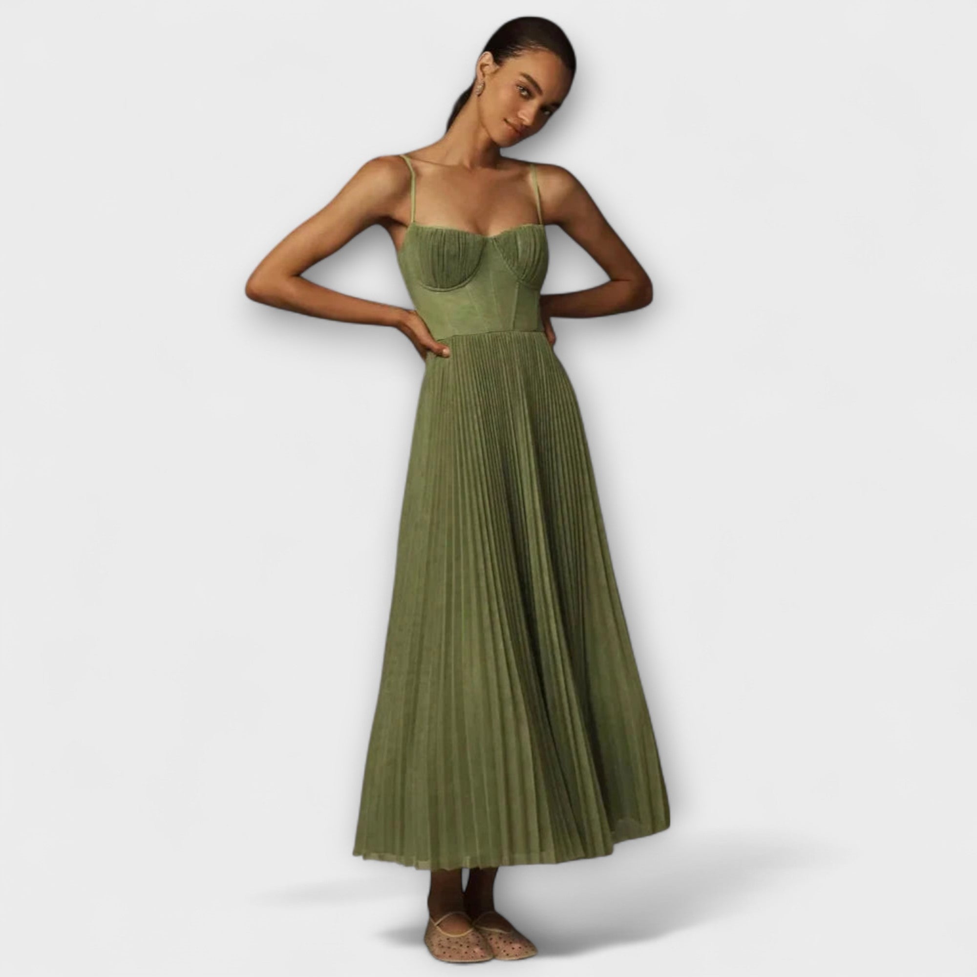 Marilyn - Midi Tüll Faltenrock Kleid mit Bustier Design