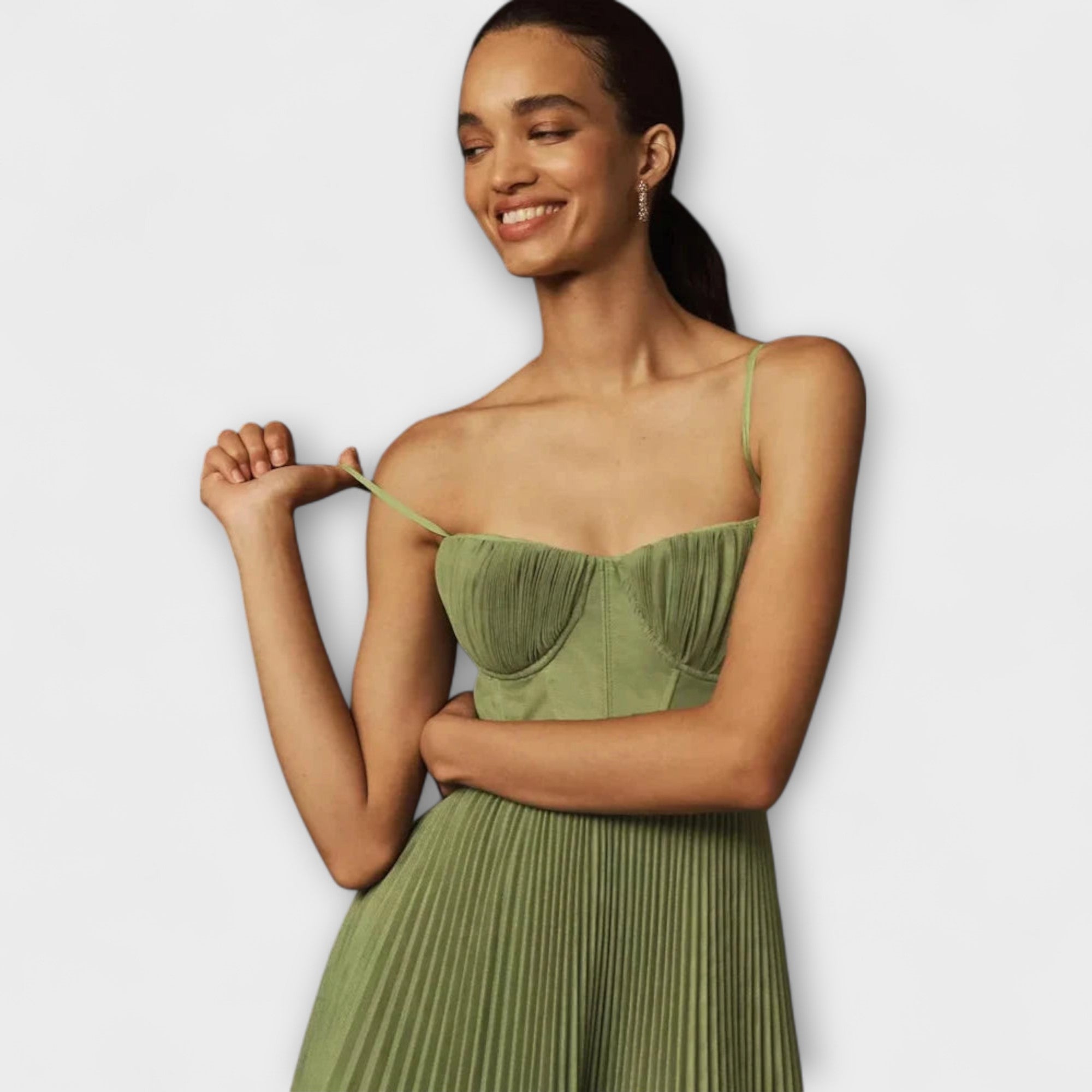 Marilyn - Midi Tüll Faltenrock Kleid mit Bustier Design