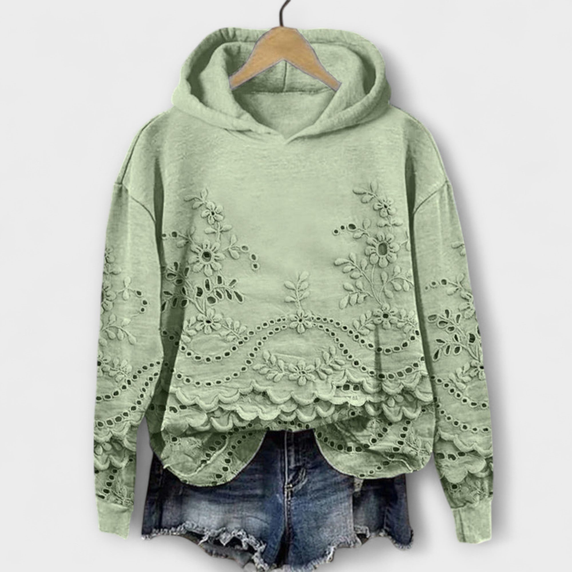 Grace – Vintage Hoodie mit floralem Druck