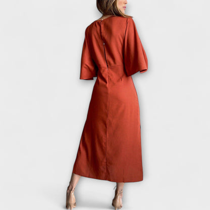 Holly - Lässiges Kleid mit V-Ausschnitt und Bindeband