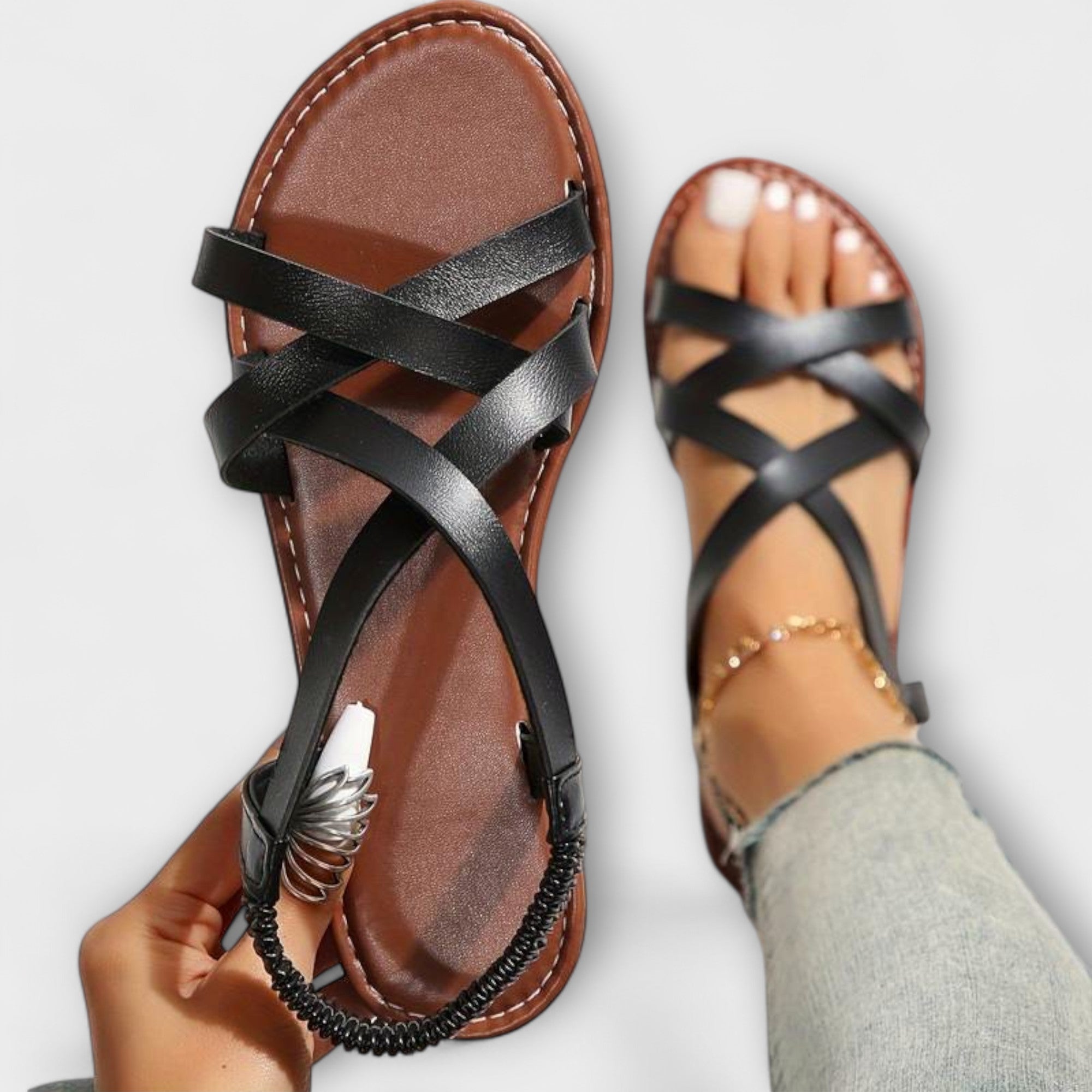 Deborah - Damen Sandalen mit leichtem Kreuzriemen