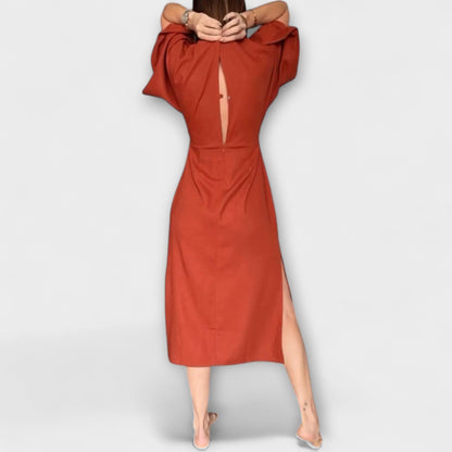 Holly - Freizeitkleid mit V-Ausschnitt und Bindeband