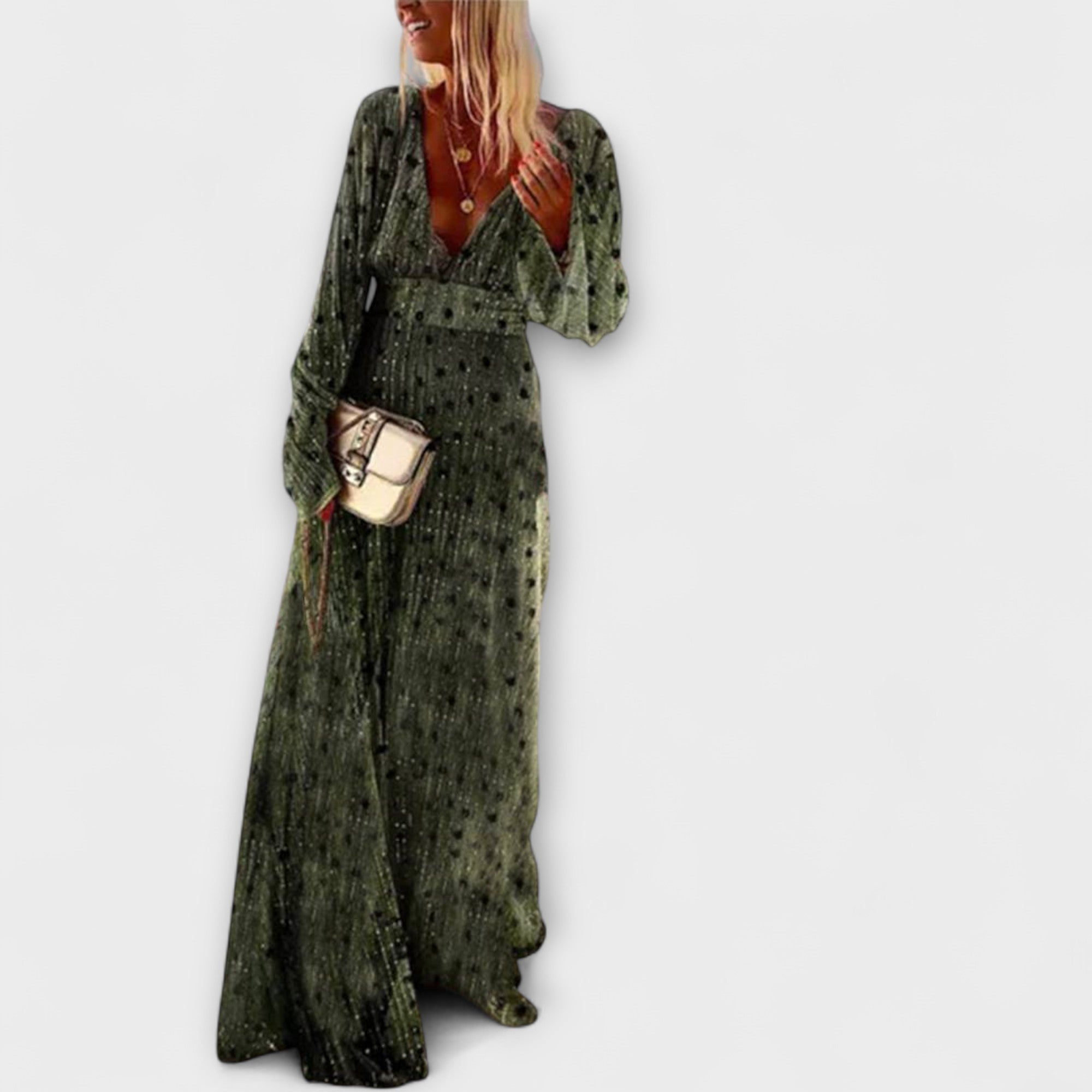 Elegantes Langarmkleid mit Punkten