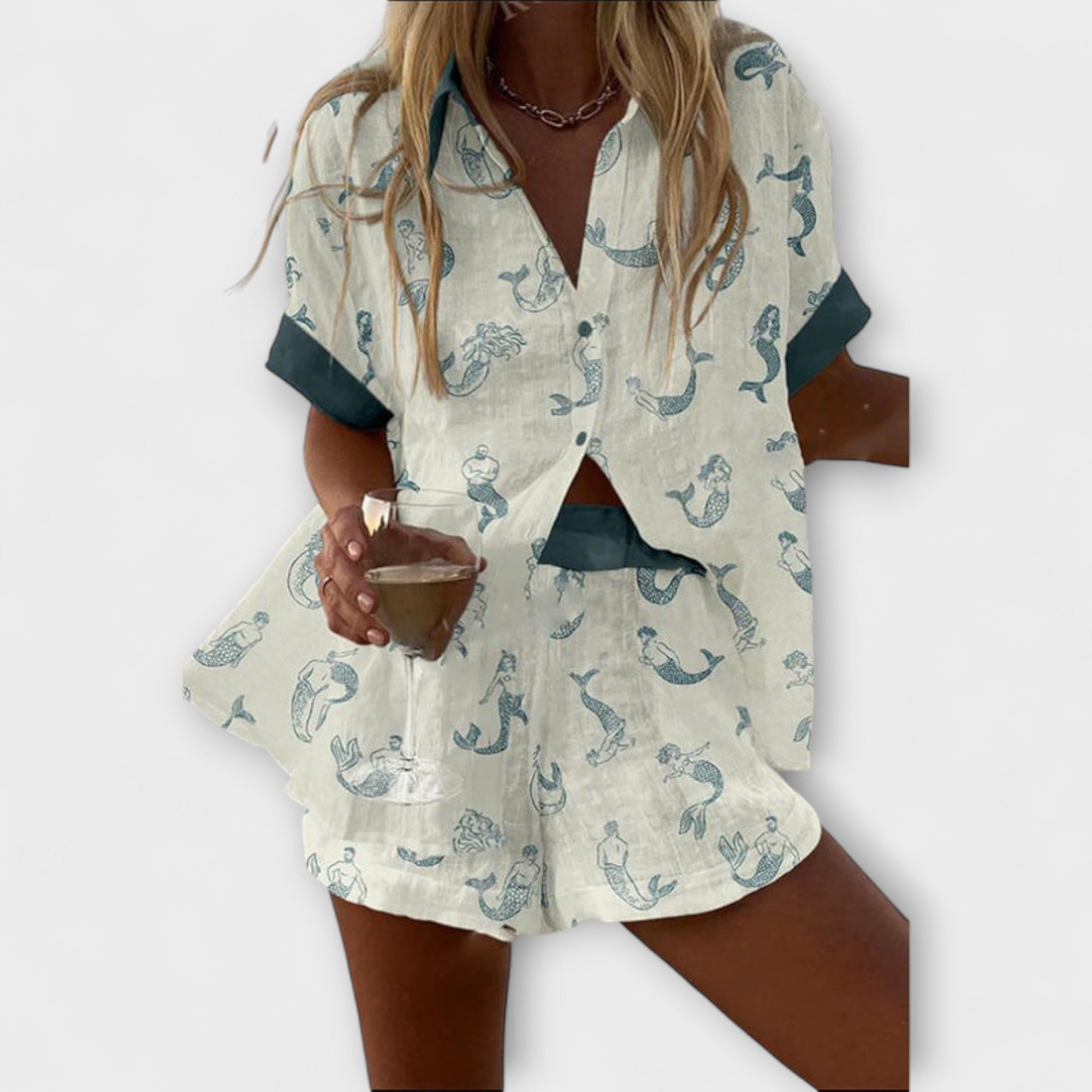 Jalira – Ensemble mit Meerjungfrau-Print