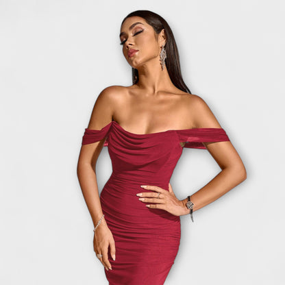 Ione - Off-Shoulder Rüschenshirt-Kleid