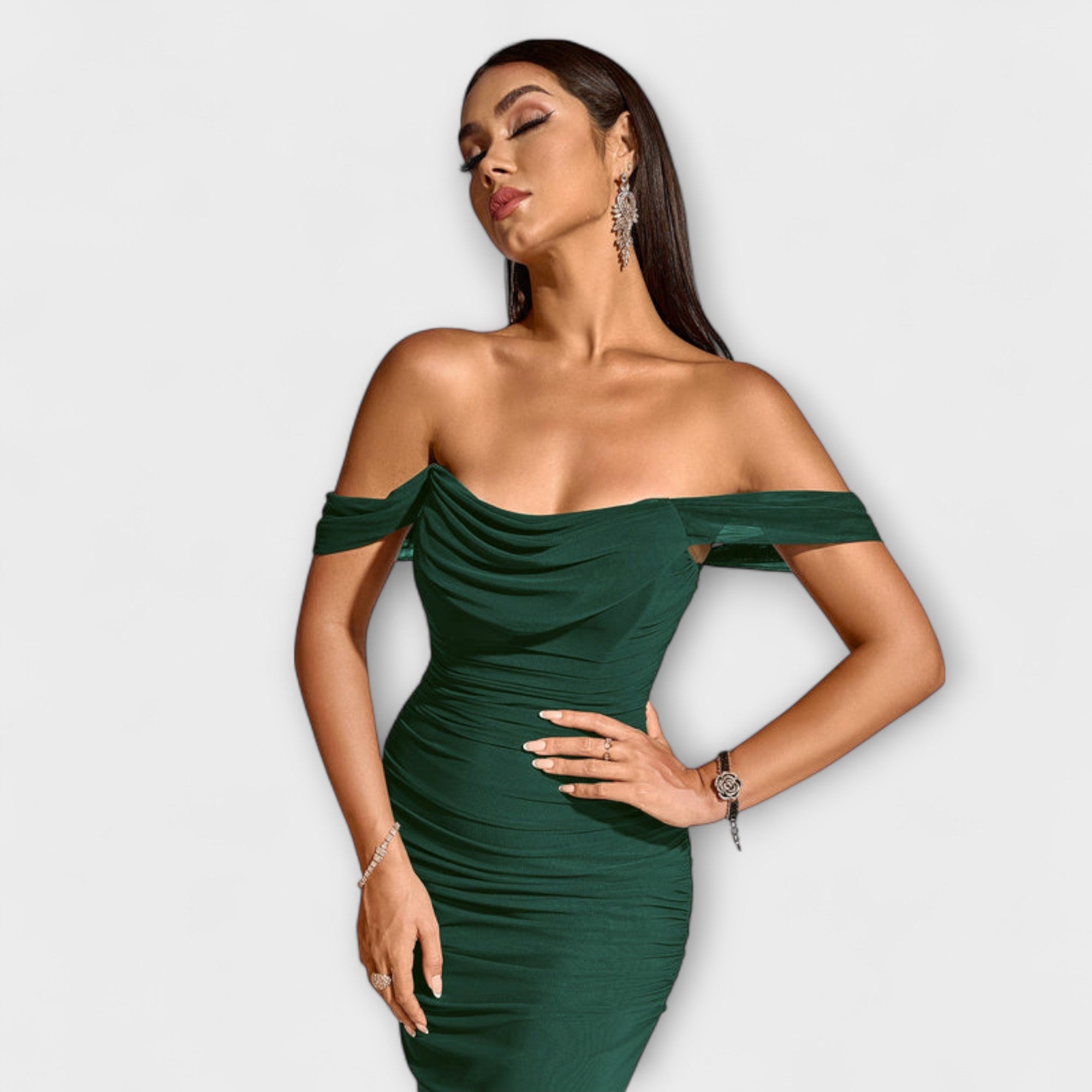 Ione - Off-Shoulder Rüschenshirt-Kleid