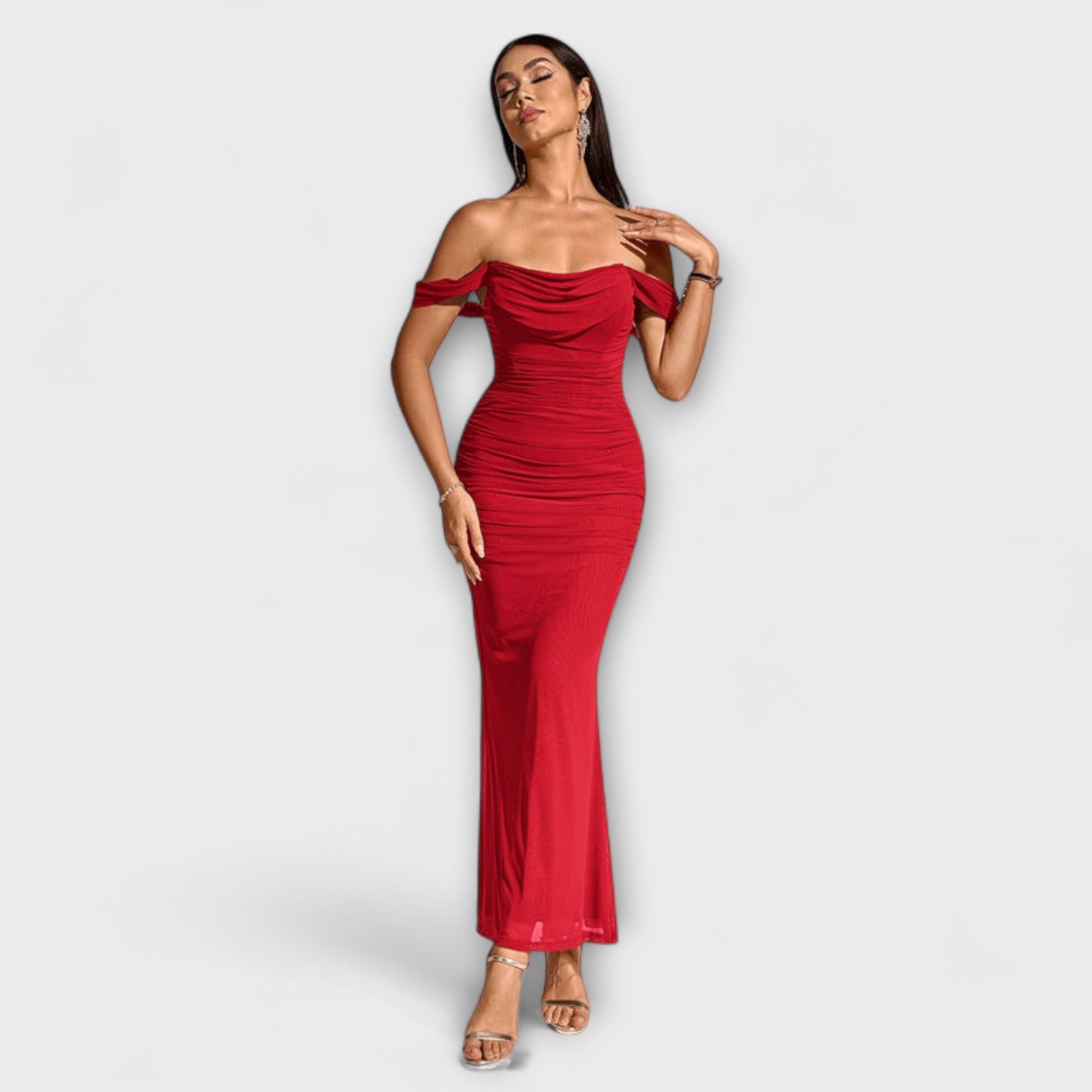 Ione - Off-Shoulder Rüschenshirt-Kleid