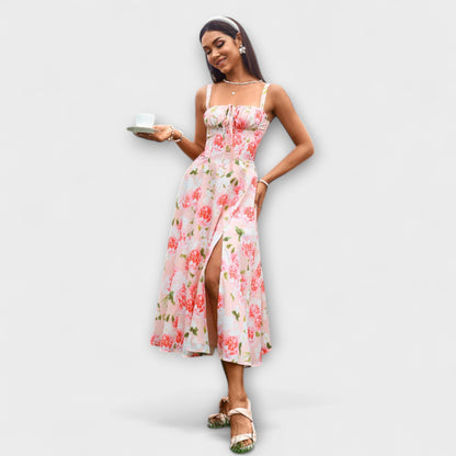 Hoffnung - Rüschentop-Kleid mit Schlitzdetail