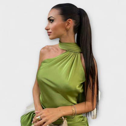 Schickes Off-Shoulder Halter Maxi Kleid