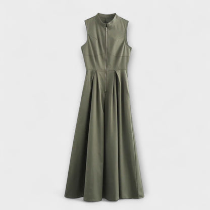 Ärmelloses, plissiertes Bodycon-Midikleid