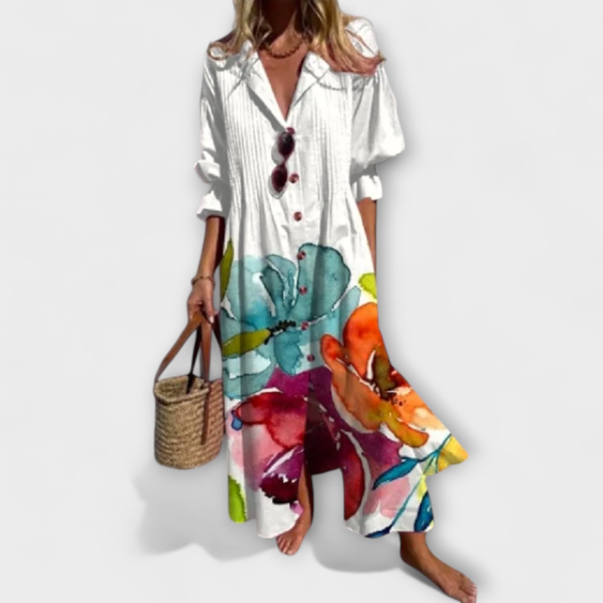 Lila - Schmeichelhaftes Maxi-Kleid mit Bauchbedeckung