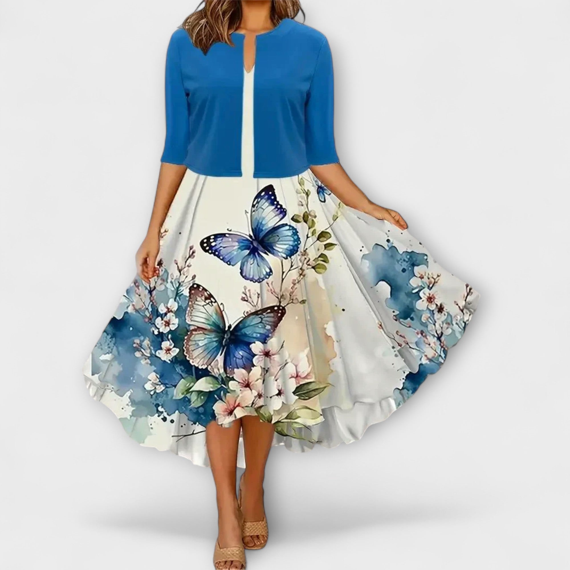 Damen Midi Kleid mit Blazer