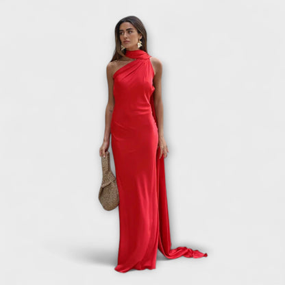 Schickes Off-Shoulder Halter Maxi Kleid