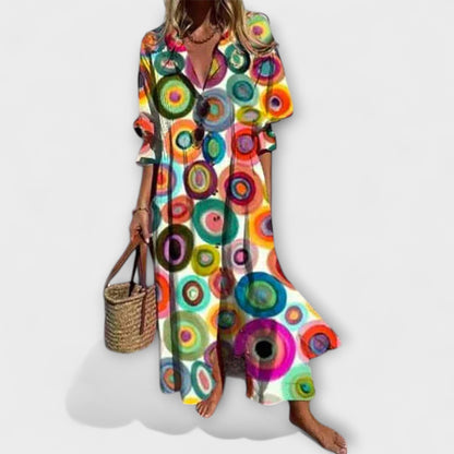 Lila - Schmeichelhaftes Maxi-Kleid mit Bauchbedeckung