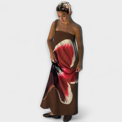 Schickes Off-Shoulder Ärmelloses Maxikleid