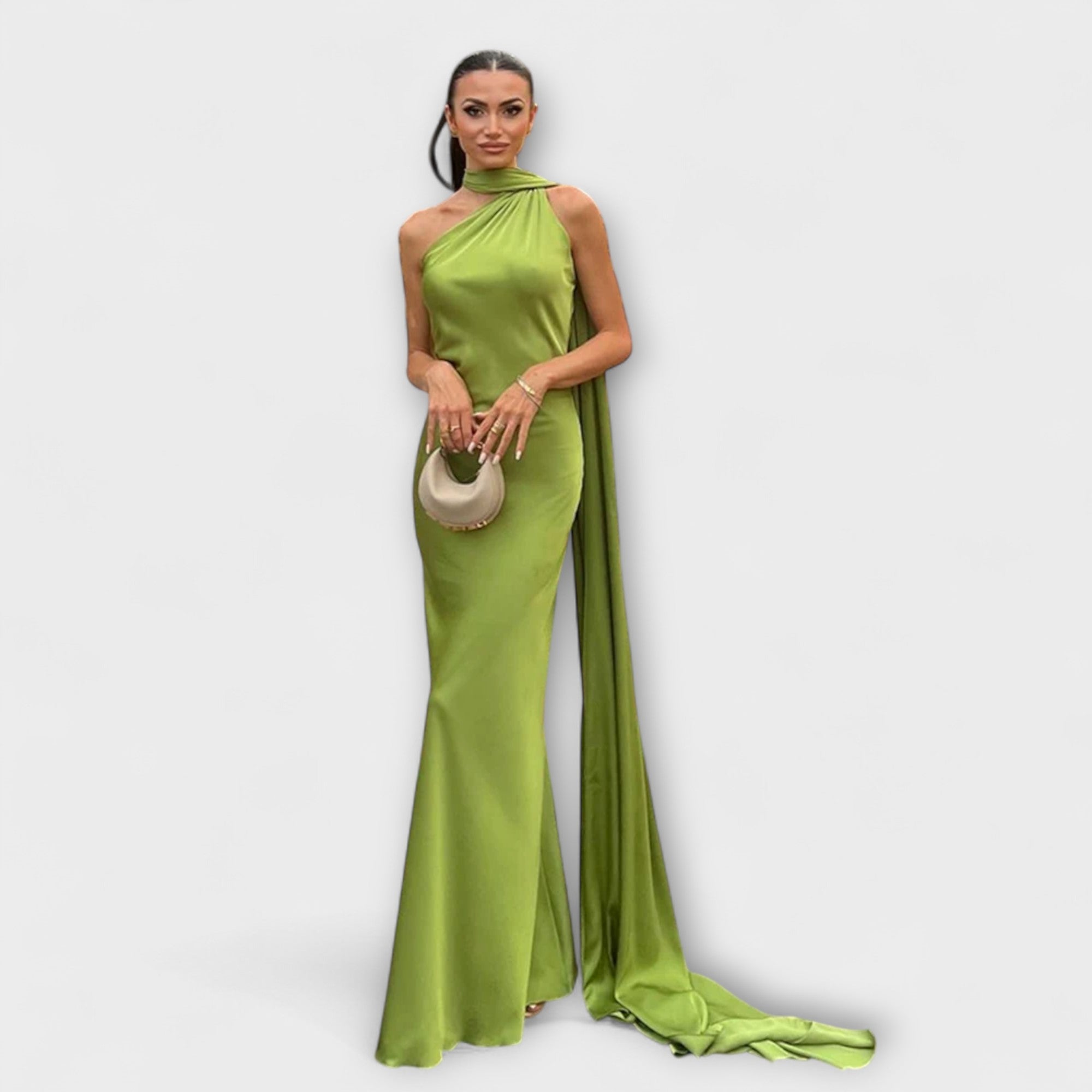 Schickes Off-Shoulder Halter Maxi Kleid