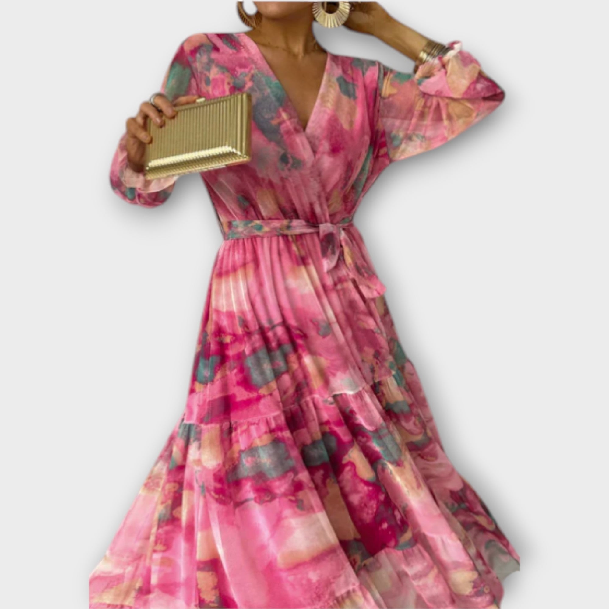 Evelyn - Aquarell Traum Maxikleid