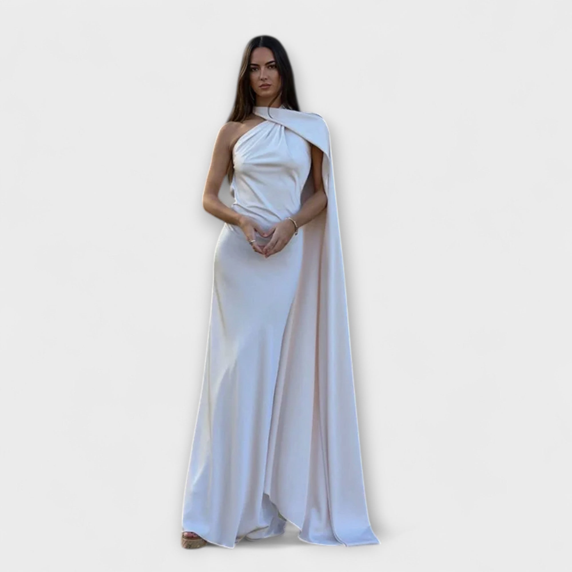 Schickes Off-Shoulder Halter Maxi Kleid